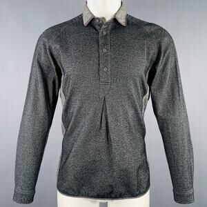 WHITE MOUNTAINEERING AW11 Size S Grey Charcoal Twill Cotton Half Placket Polo